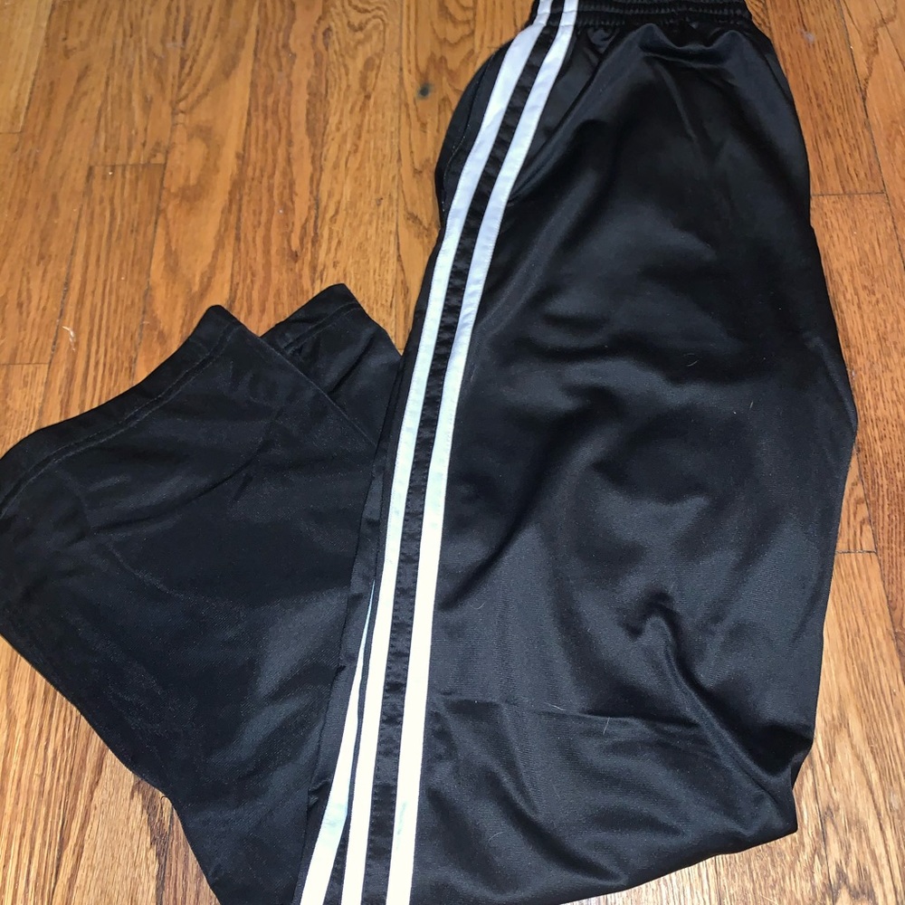 Black and white track pants